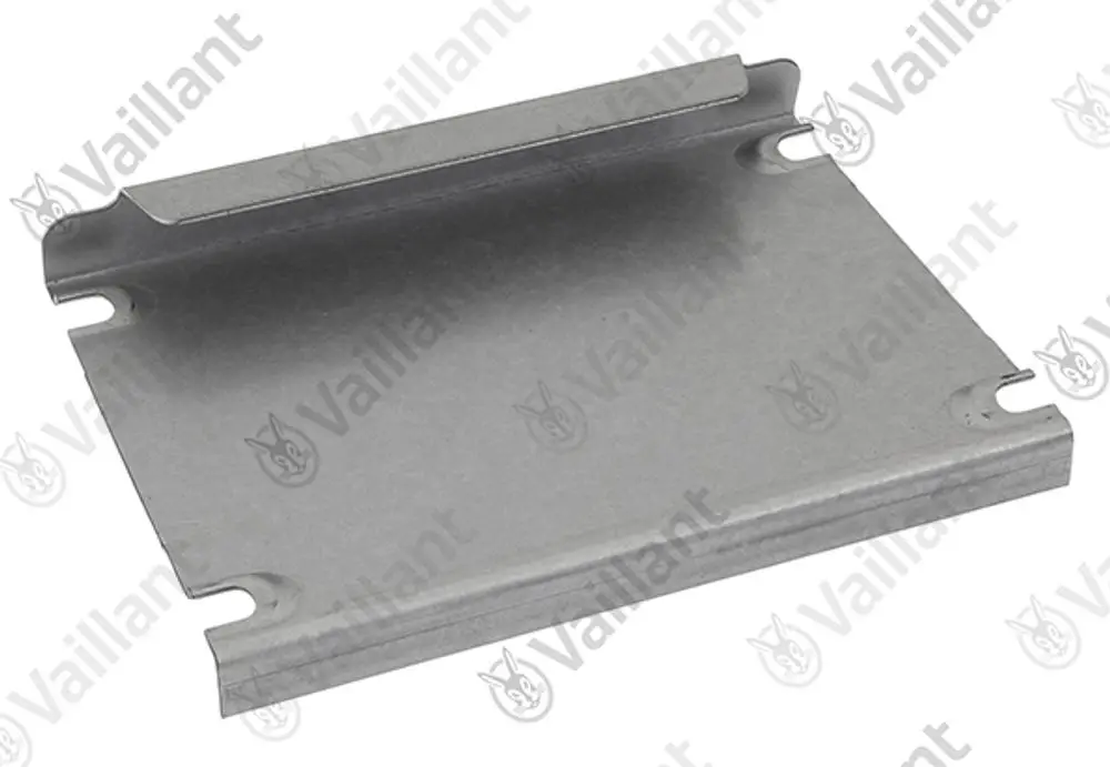 Abdeckplatte von Vaillant, aus Metall, mit einer durchgehenden oberen Kante und Aussparungen an den Seiten.